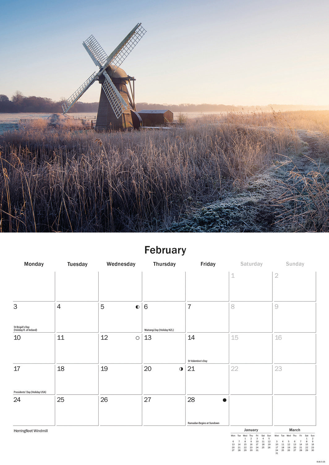 Norfolk Broads A5 Calendar 2025