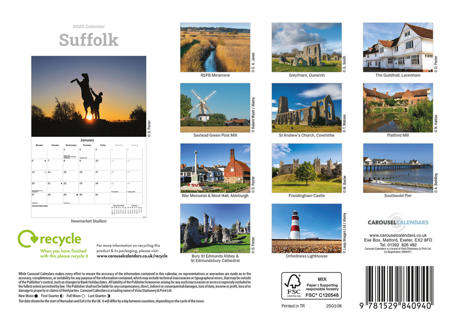 Suffolk A5 Calendar 2025