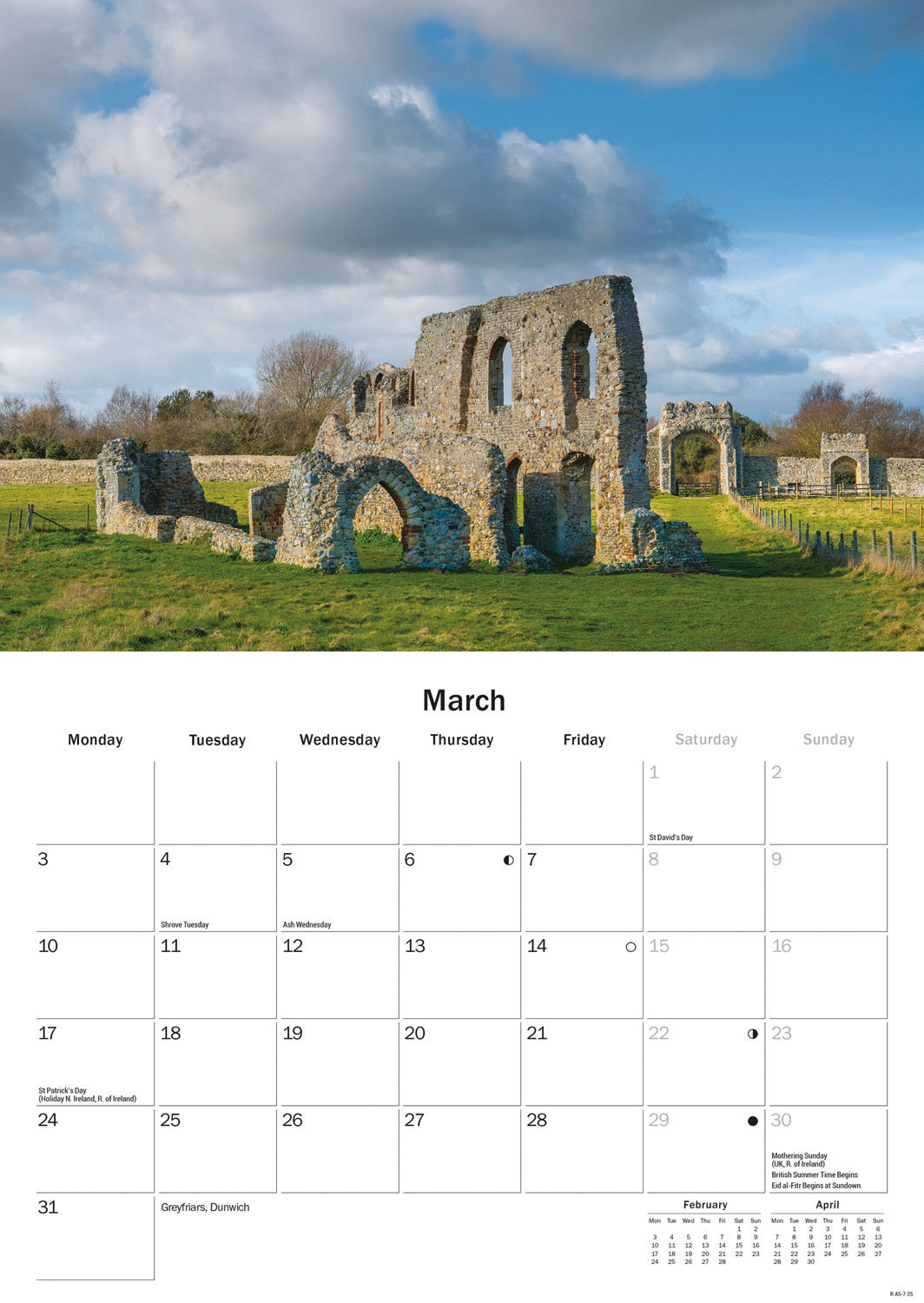 Suffolk A5 Calendar 2025