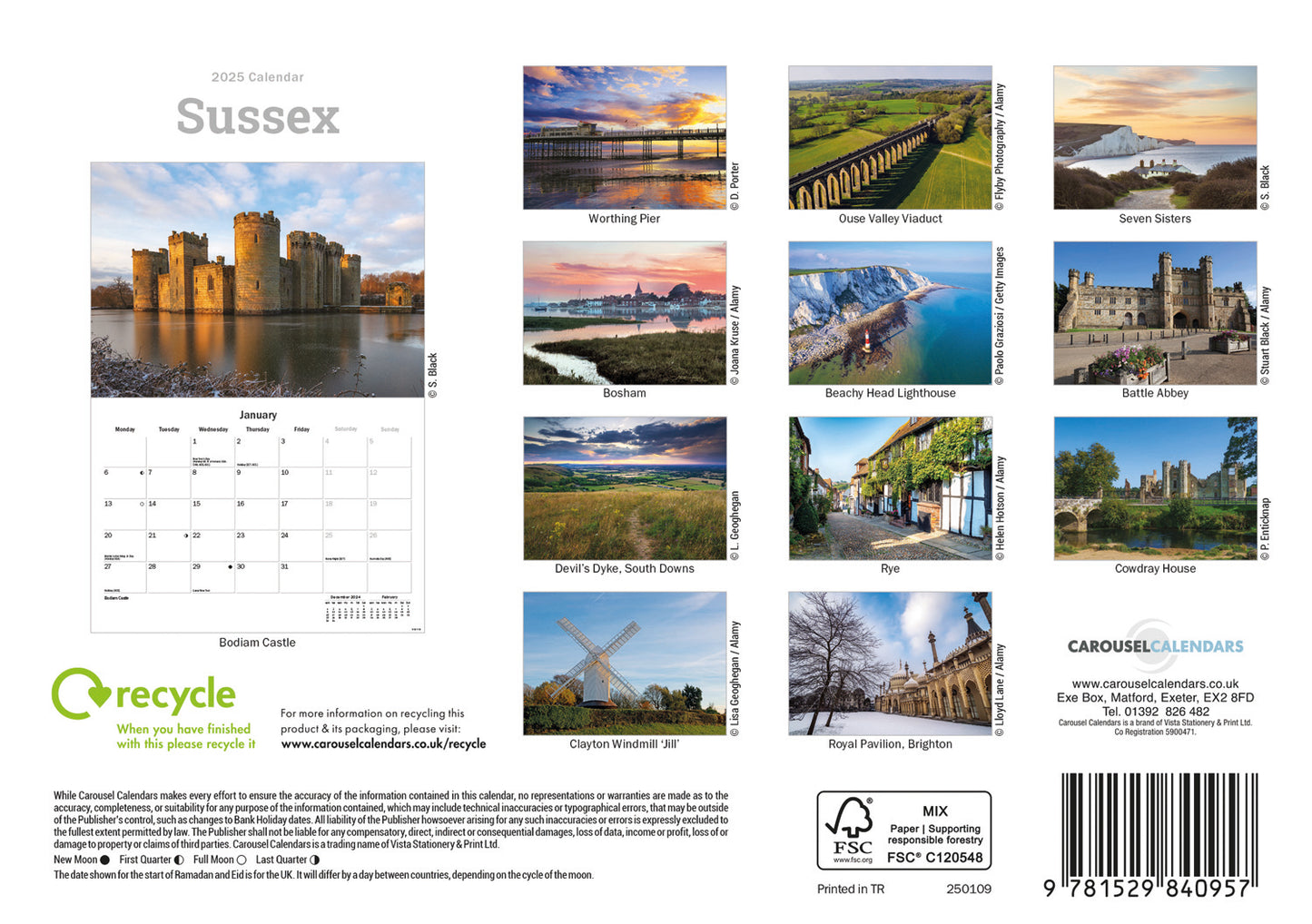 Sussex A5 Calendar 2025