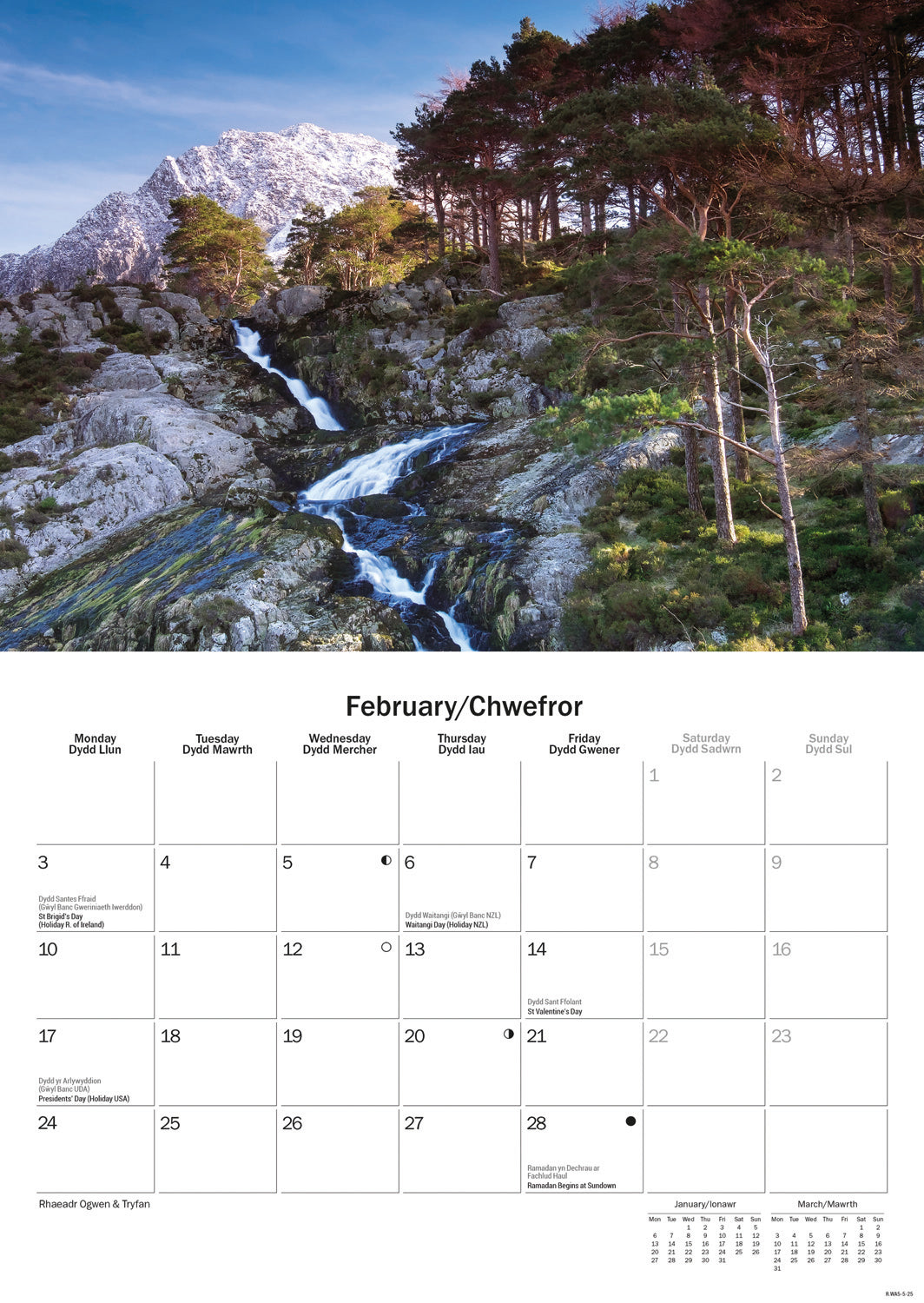 Snowdonia A5 Calendar 2025