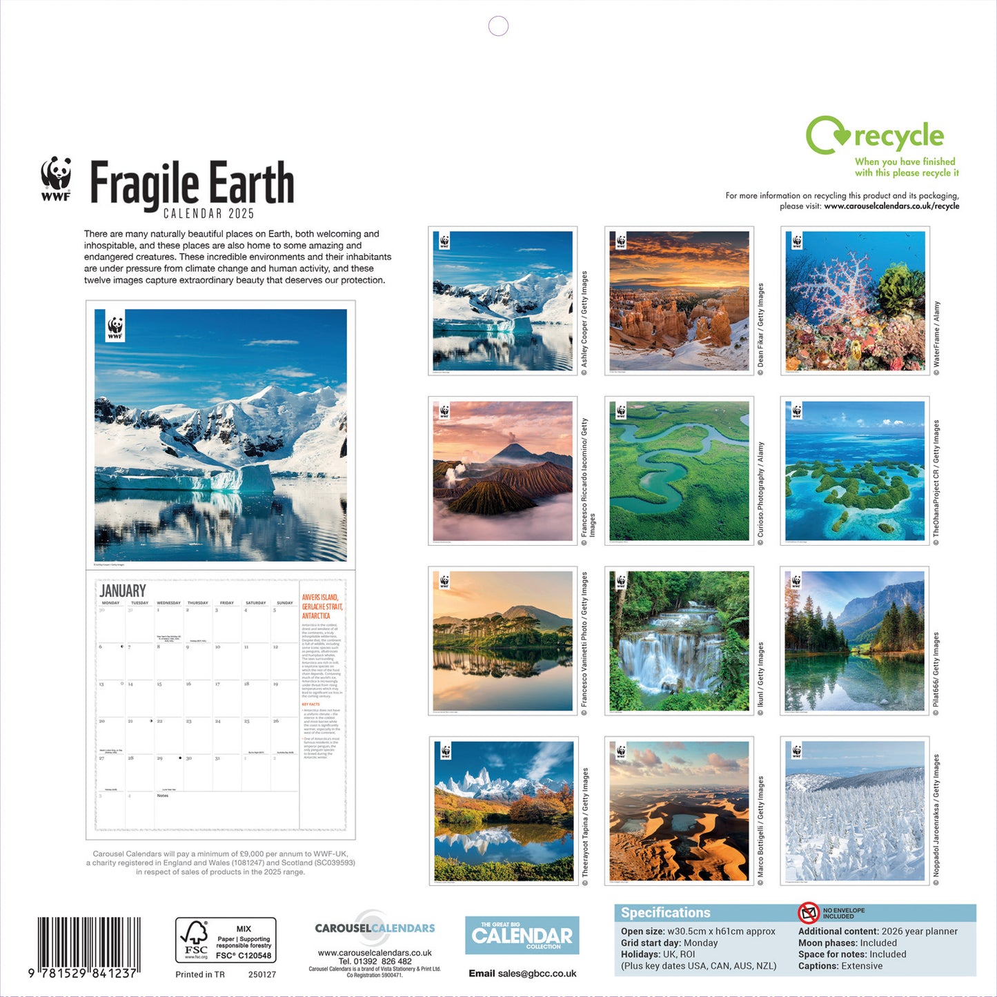 WWF, Fragile Earth, (PFP) Wall Calendar 2025