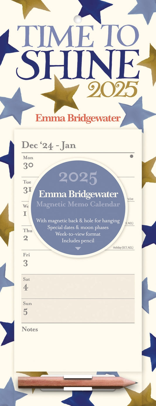 Emma Bridgewater Blue Star WTV Magnetic Calendar 2025
