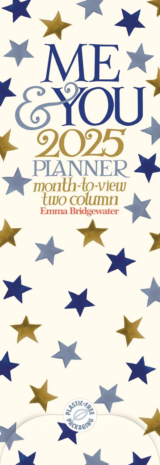 Emma Bridgewater, Me & You Blue Star Planner Slim Calendar 2025