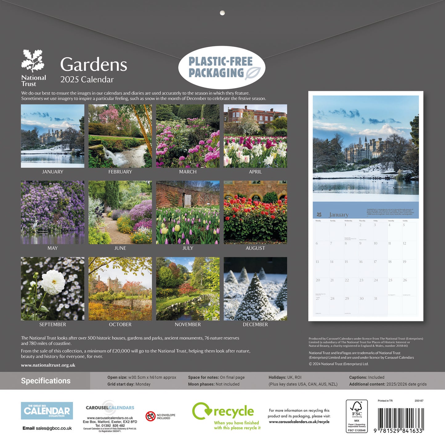 Gardens, National Trust (PFP) Wall Calendar 2025