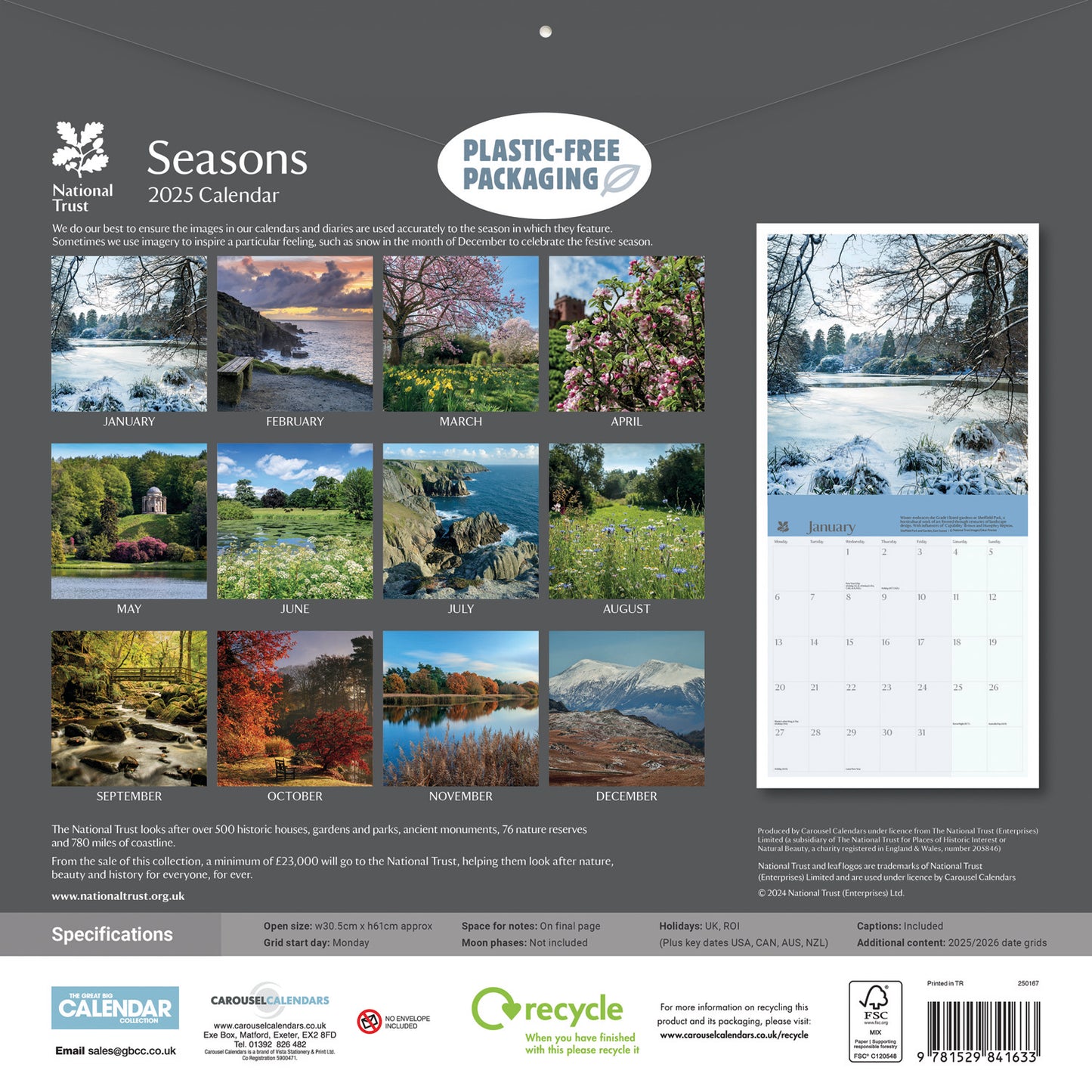 Seasons, National Trust (PFP) Wall Calendar 2025