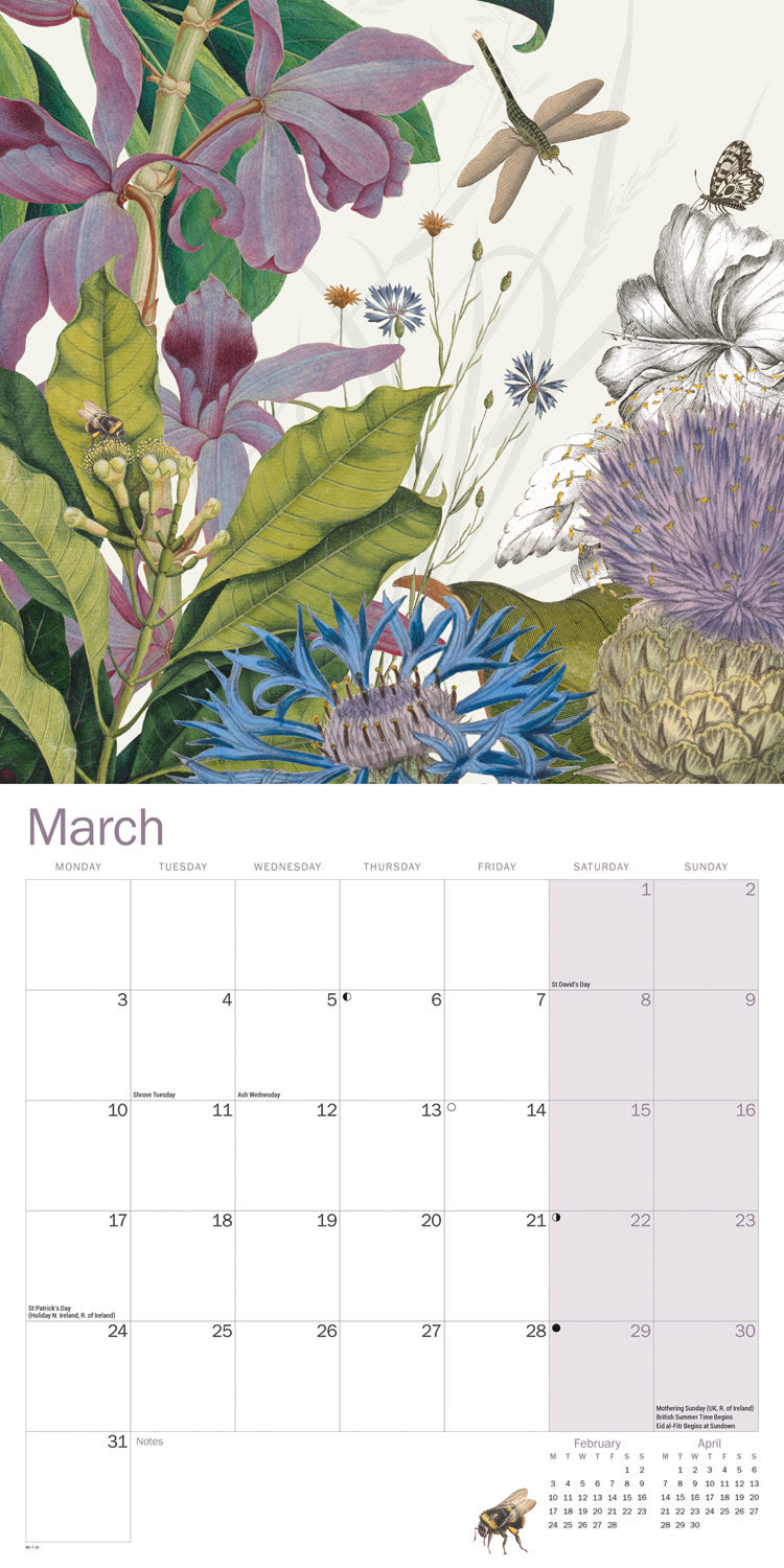 Royal Botanic Gardens Kew, Floral Illustrated (PFP) Wall Calendar 2025