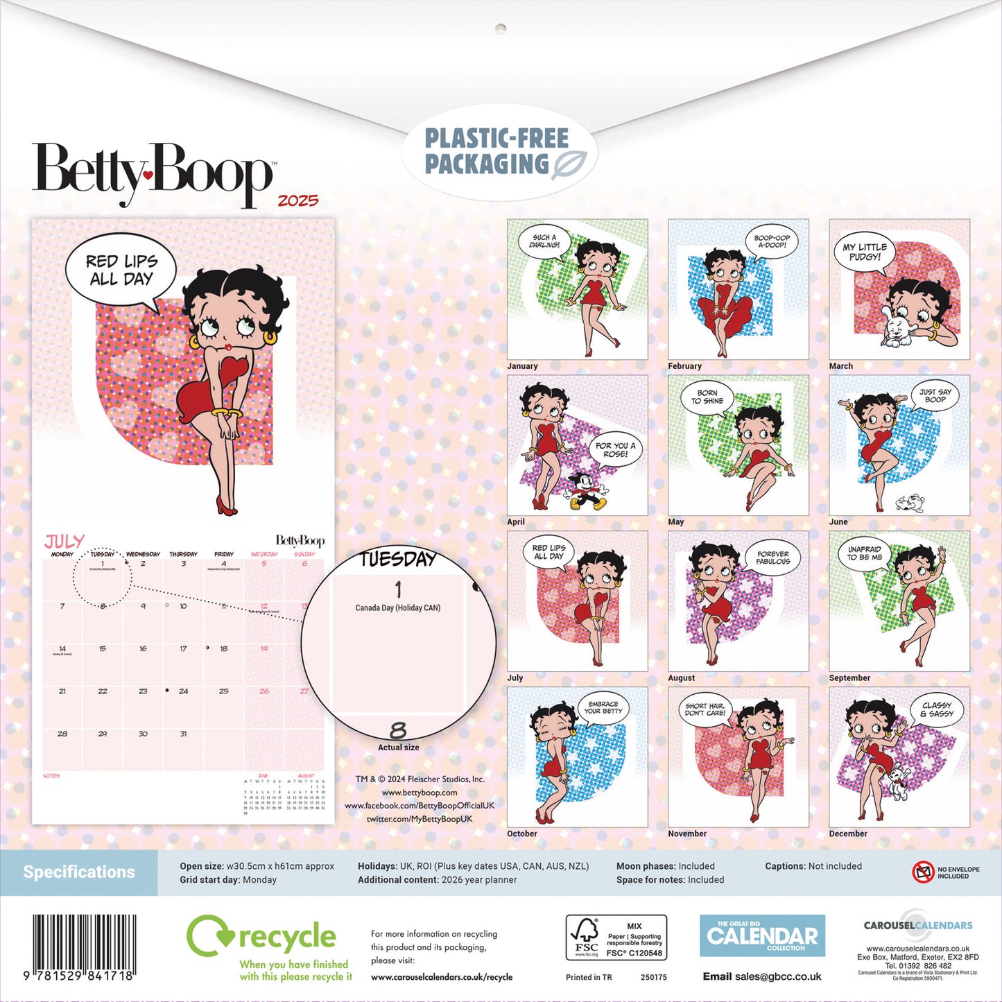 Betty Boop (PFP) Wall Calendar 2025