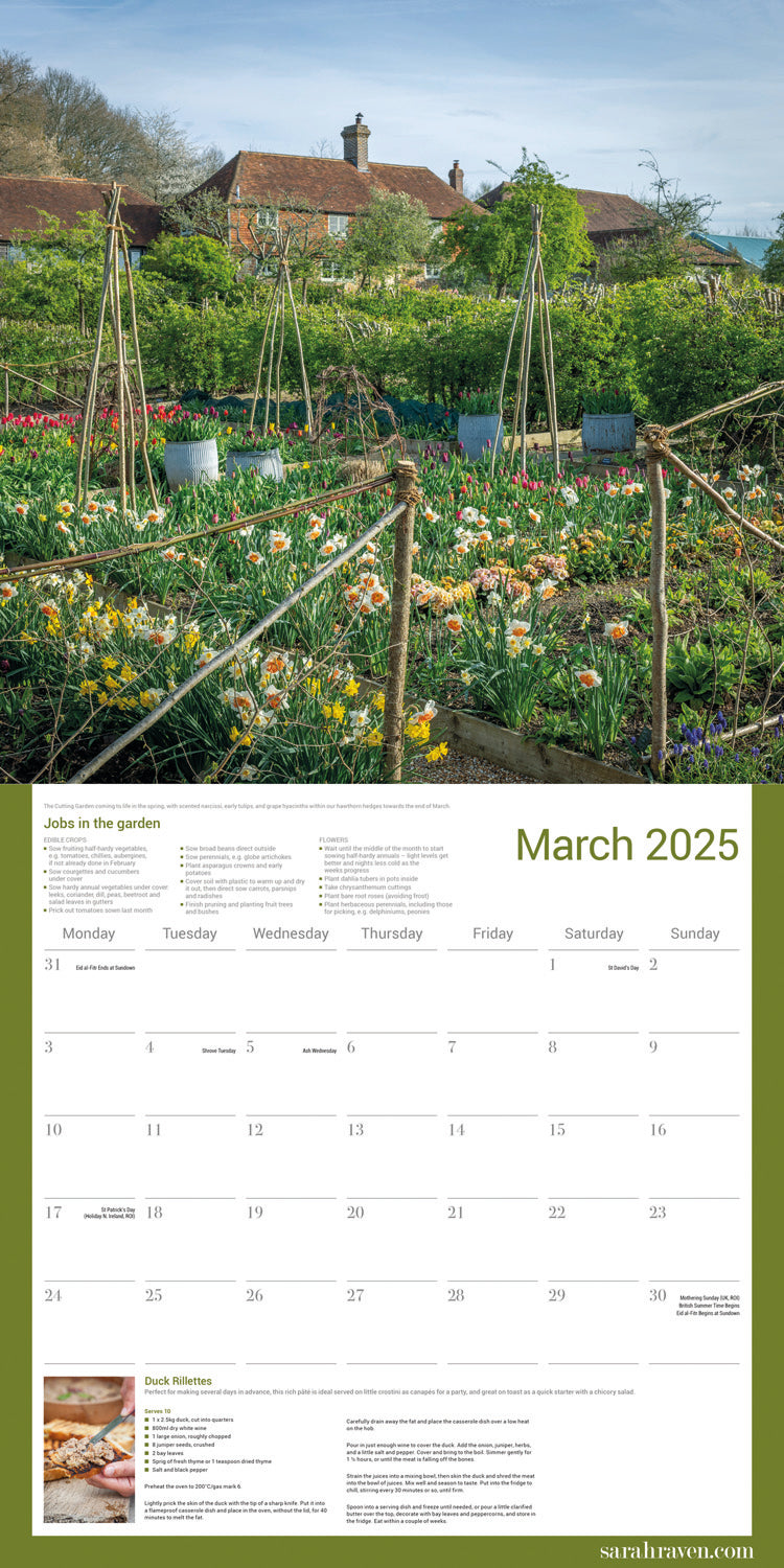 Sarah Raven (PFP)Wall Calendar 2025