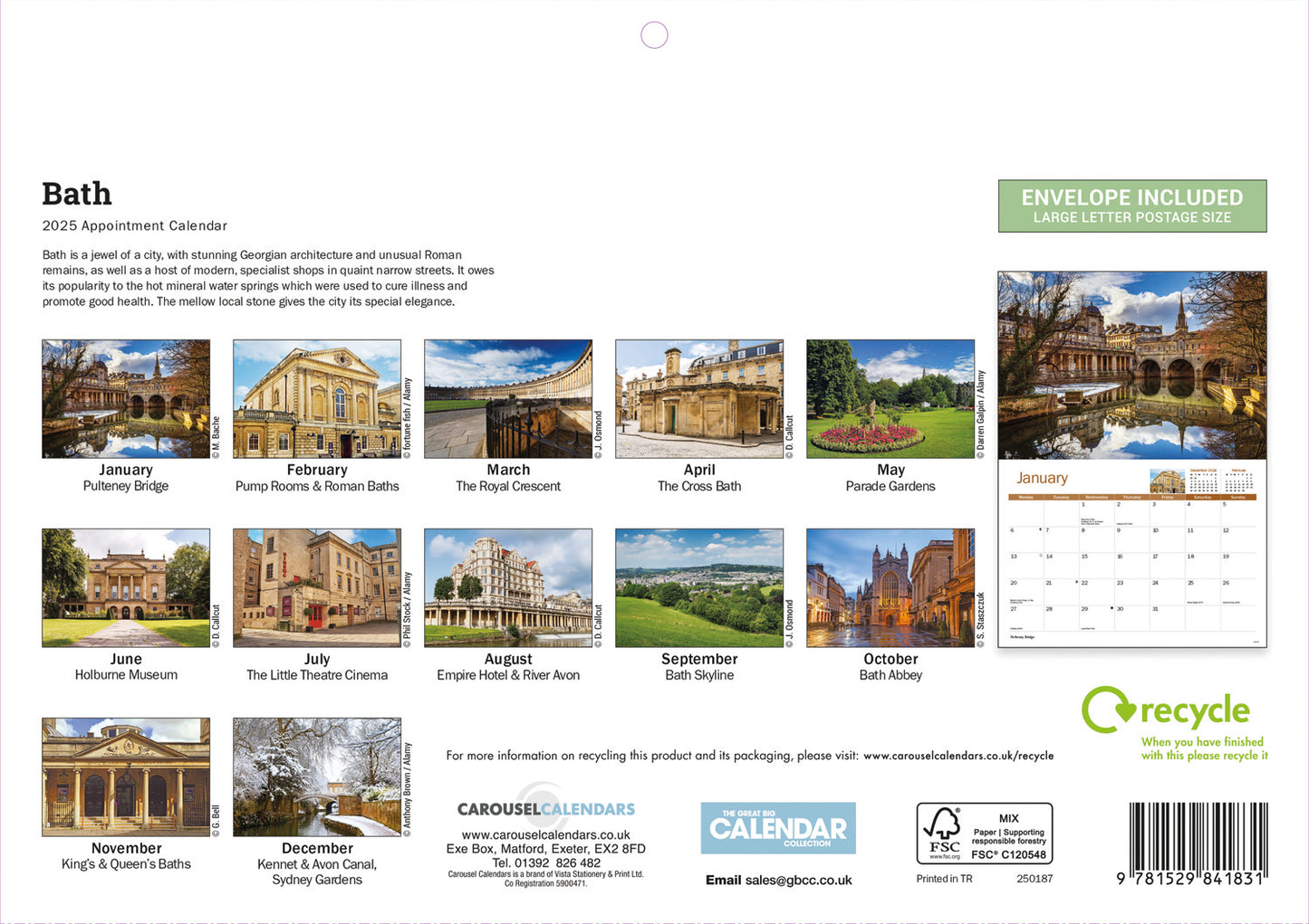 Bath A4 Calendar  2025