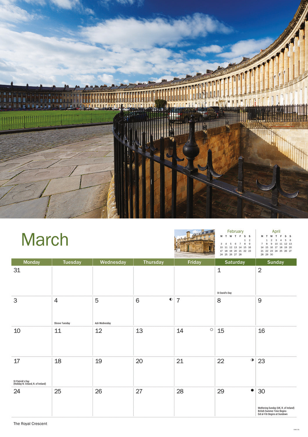 Bath A4 Calendar  2025