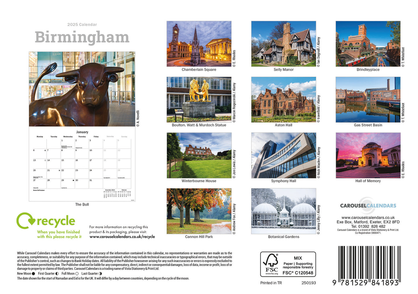 Birmingham A5 Calendar 2025