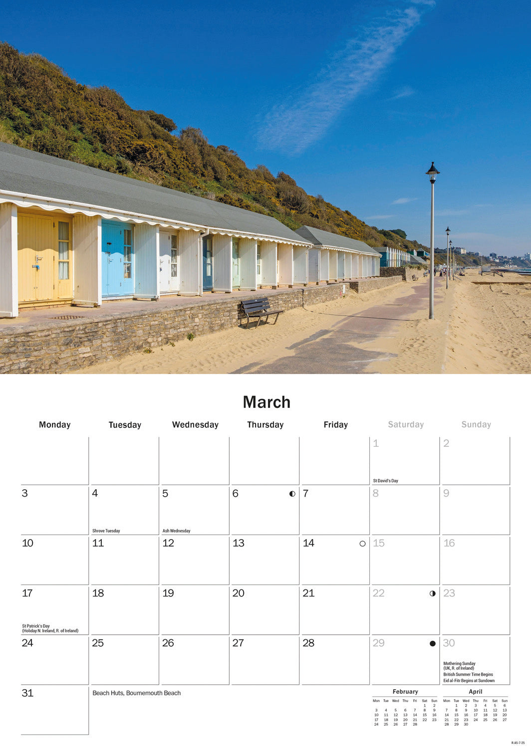 Bournemouth & Poole A5 Calendar 2025