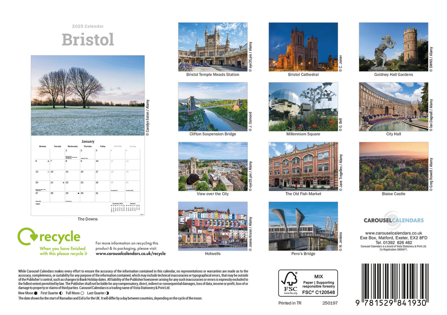 Bristol A5 Calendar 2025