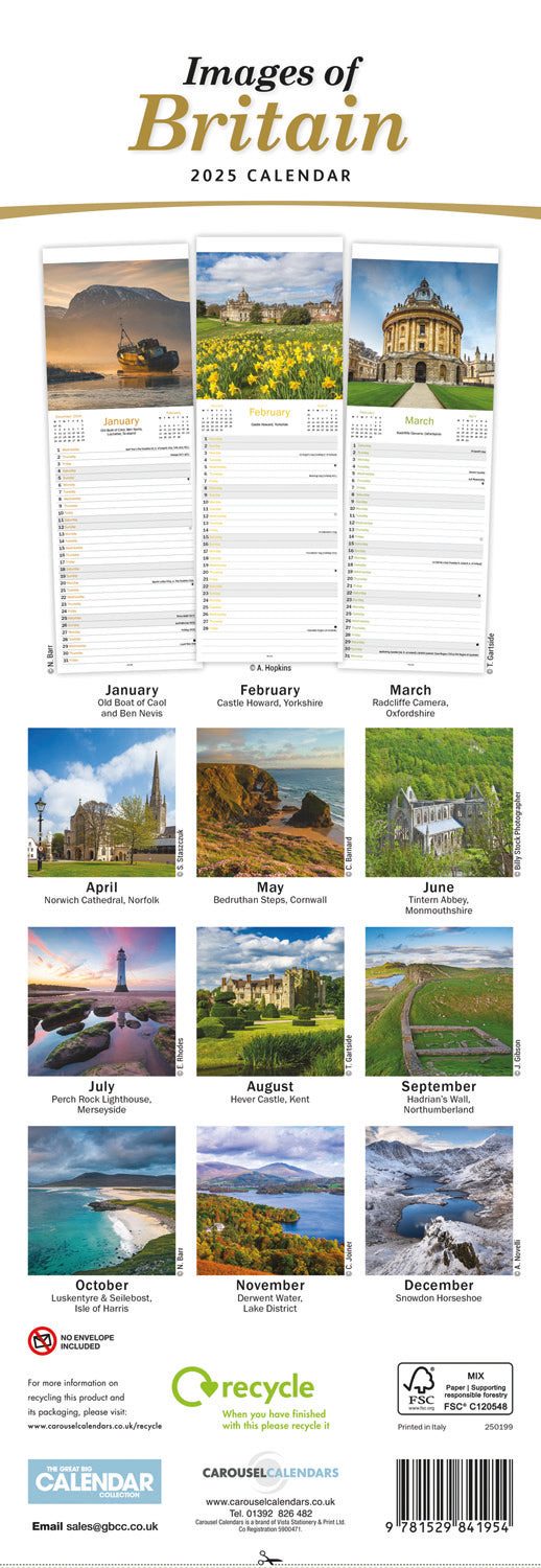 Images of Britain Slim Calendar 2025