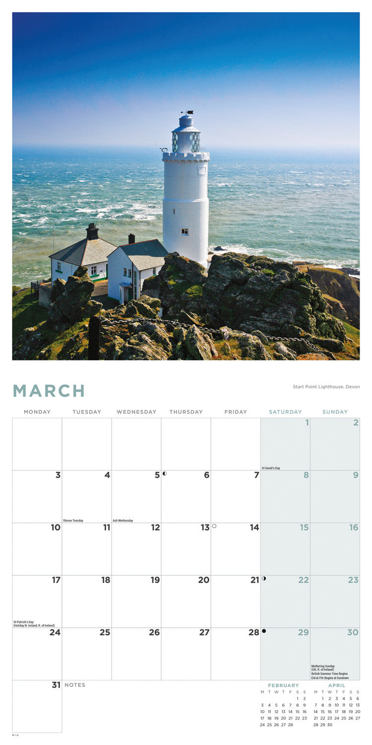 British Lighthouses Wall Calendar 2025