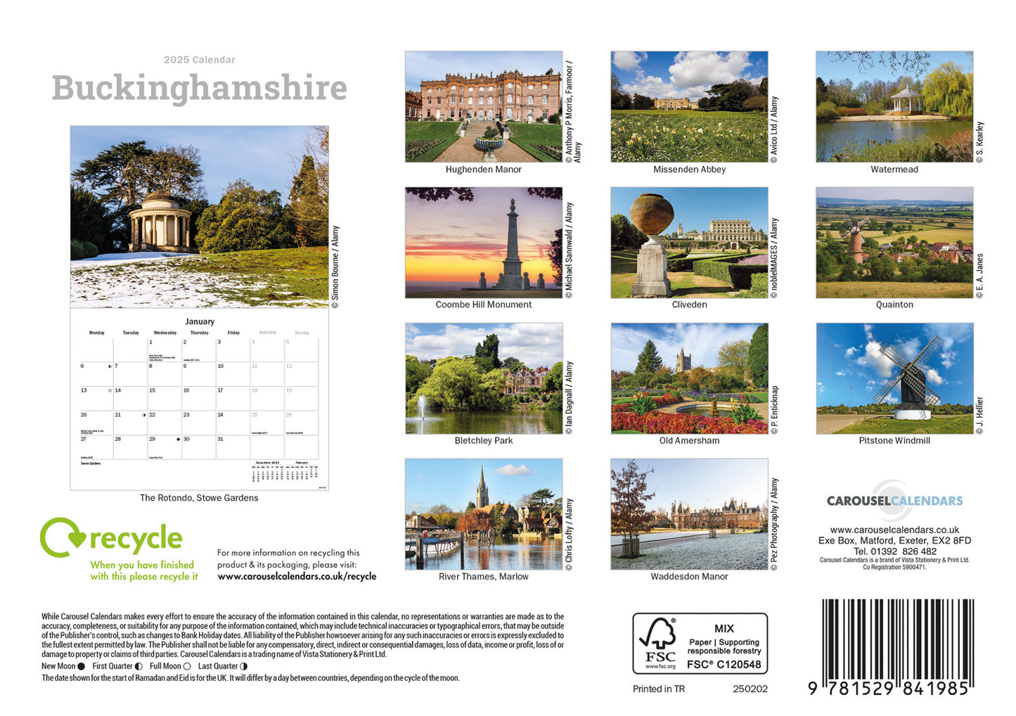 Buckinghamshire A5 Calendar 2025