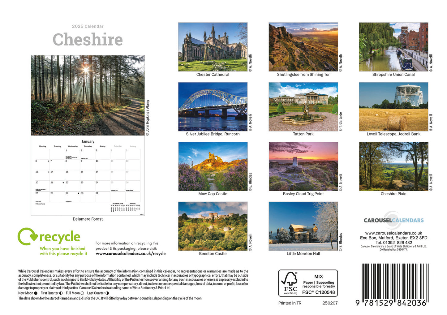 Cheshire A5 Calendar 2025