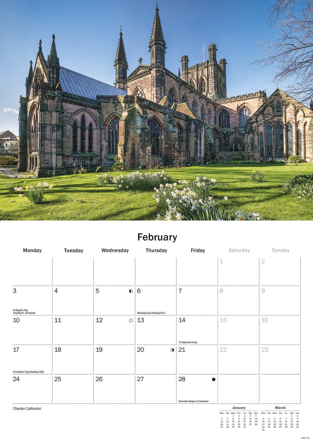 Cheshire A5 Calendar 2025