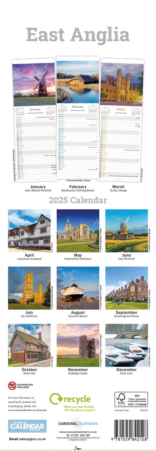 East Anglia Slim Calendar 2025