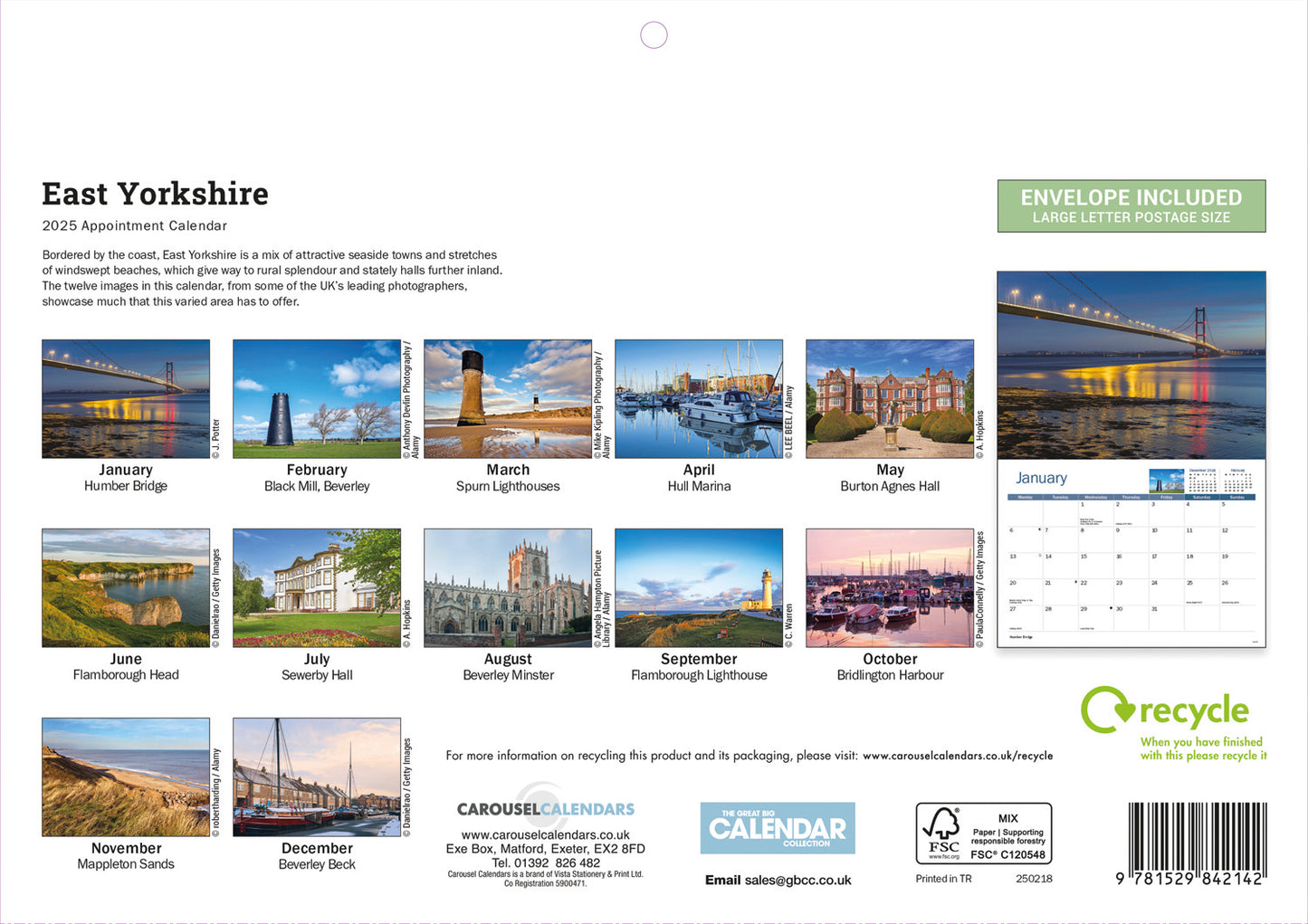 East Yorkshire A4 Calendar  2025