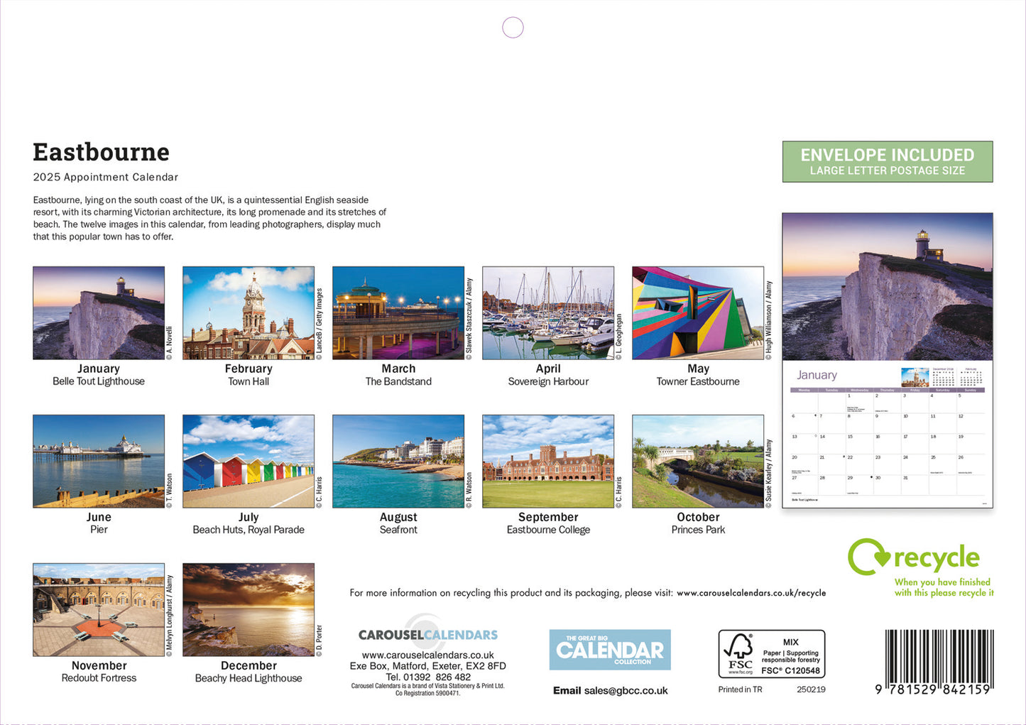 Eastbourne A4 Calendar  2025