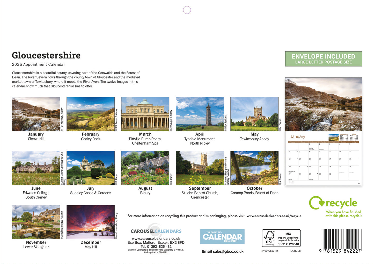 Gloucestershire A4 Calendar  2025