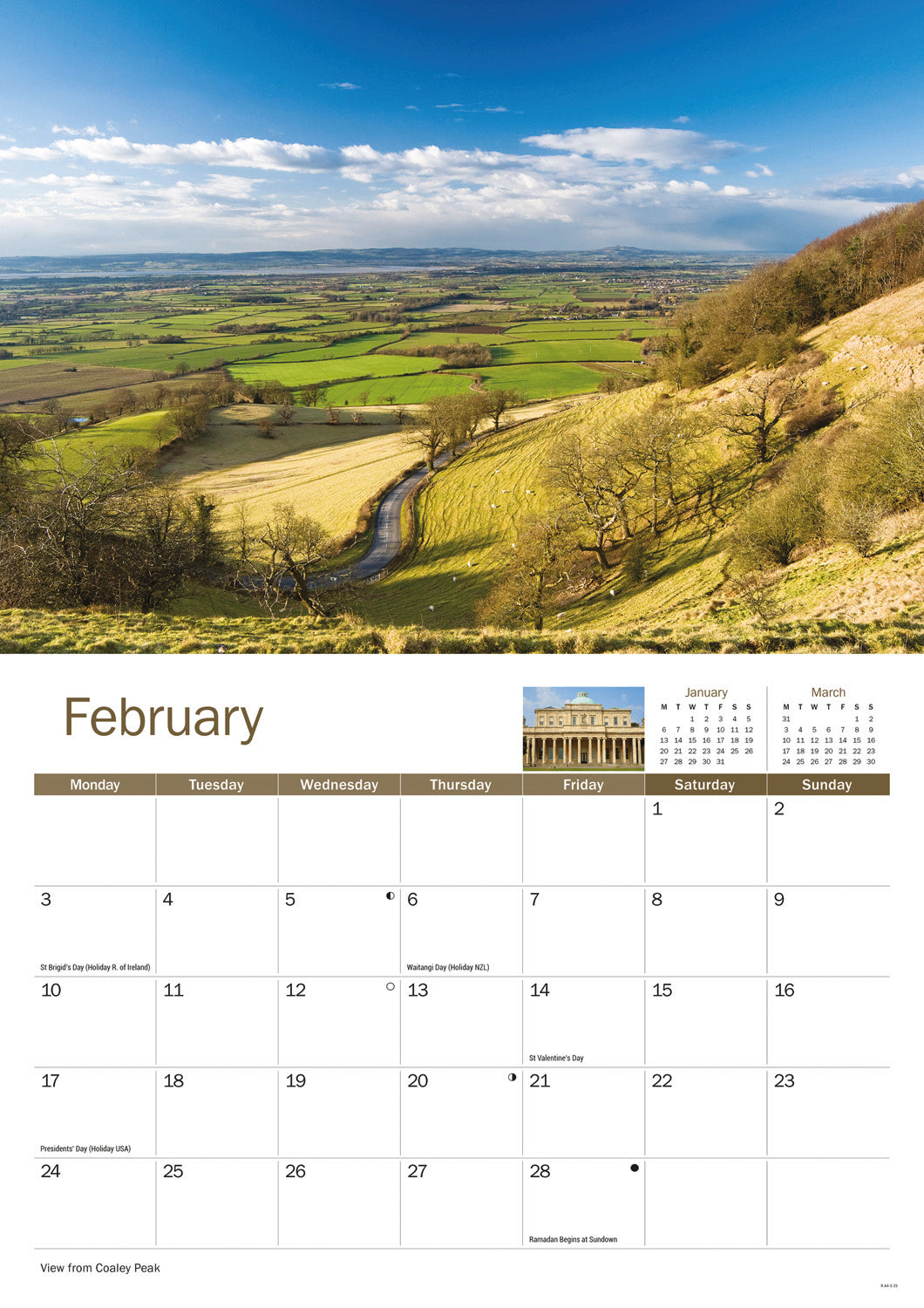 Gloucestershire A4 Calendar  2025