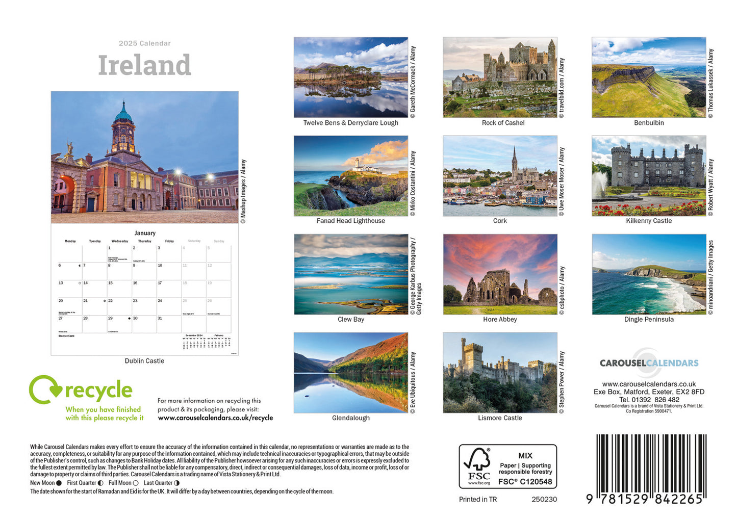 Ireland Eire A5 Calendar 2025