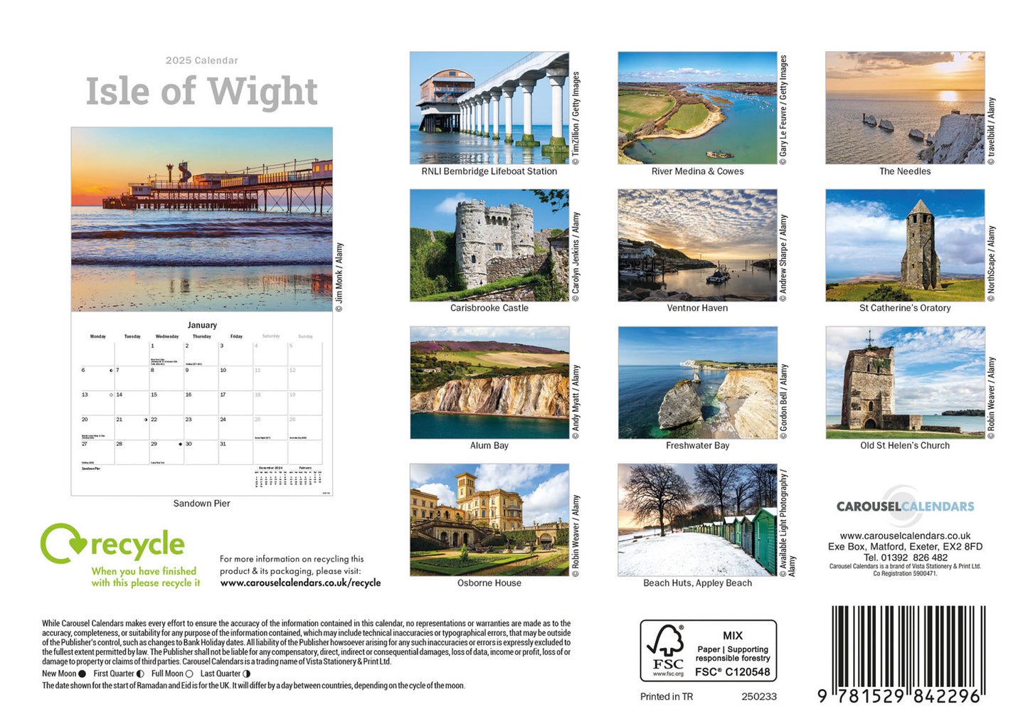 Isle of Wight A5 Calendar 2025