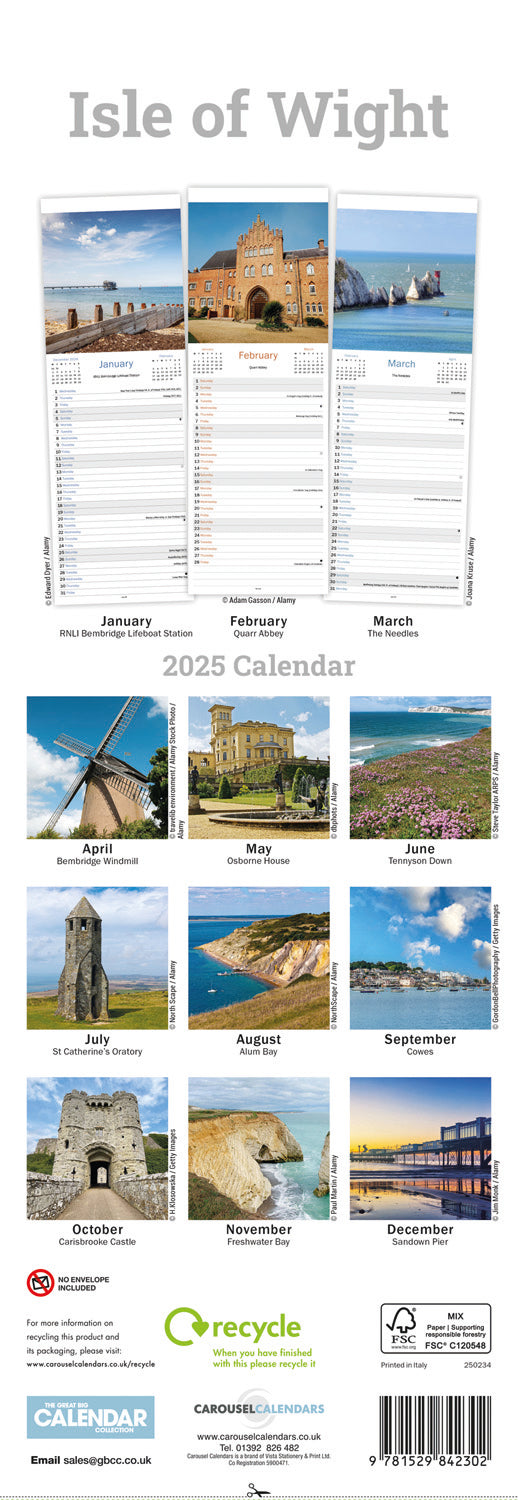 Isle of Wight Slim Calendar 2025