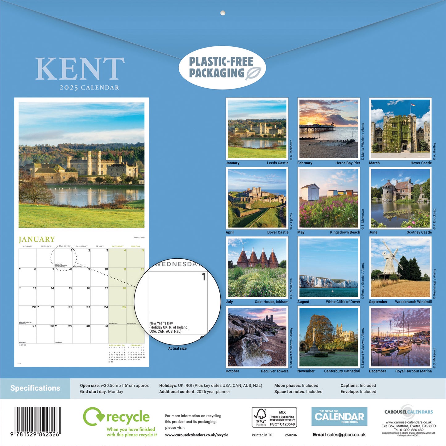 Kent Wall Calendar 2025