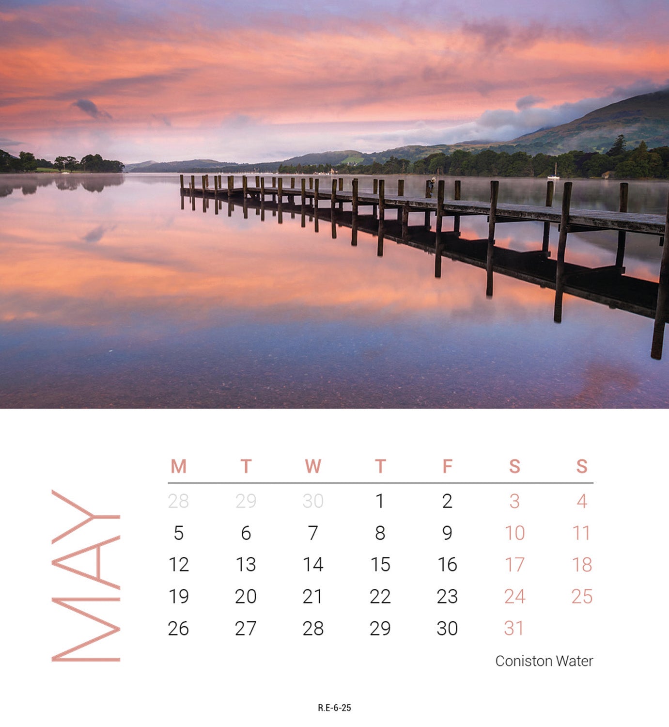 Lake District Mini Desk Easel Calendar 2025