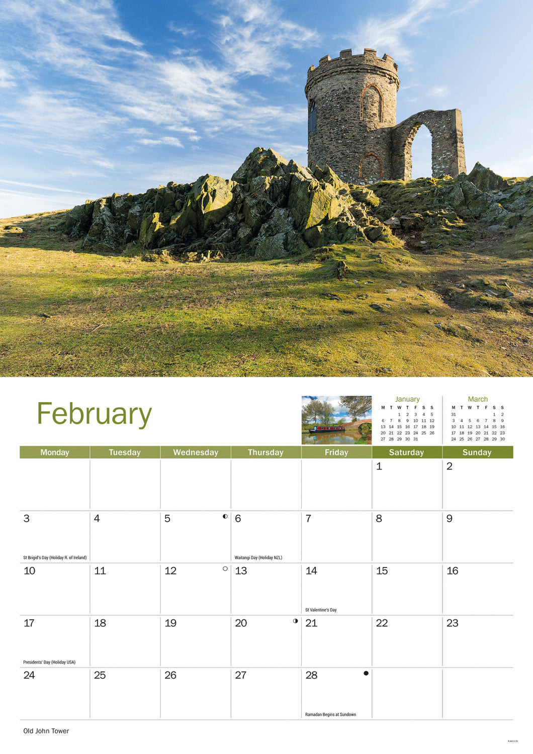 Leicestershire A4 Calendar  2025