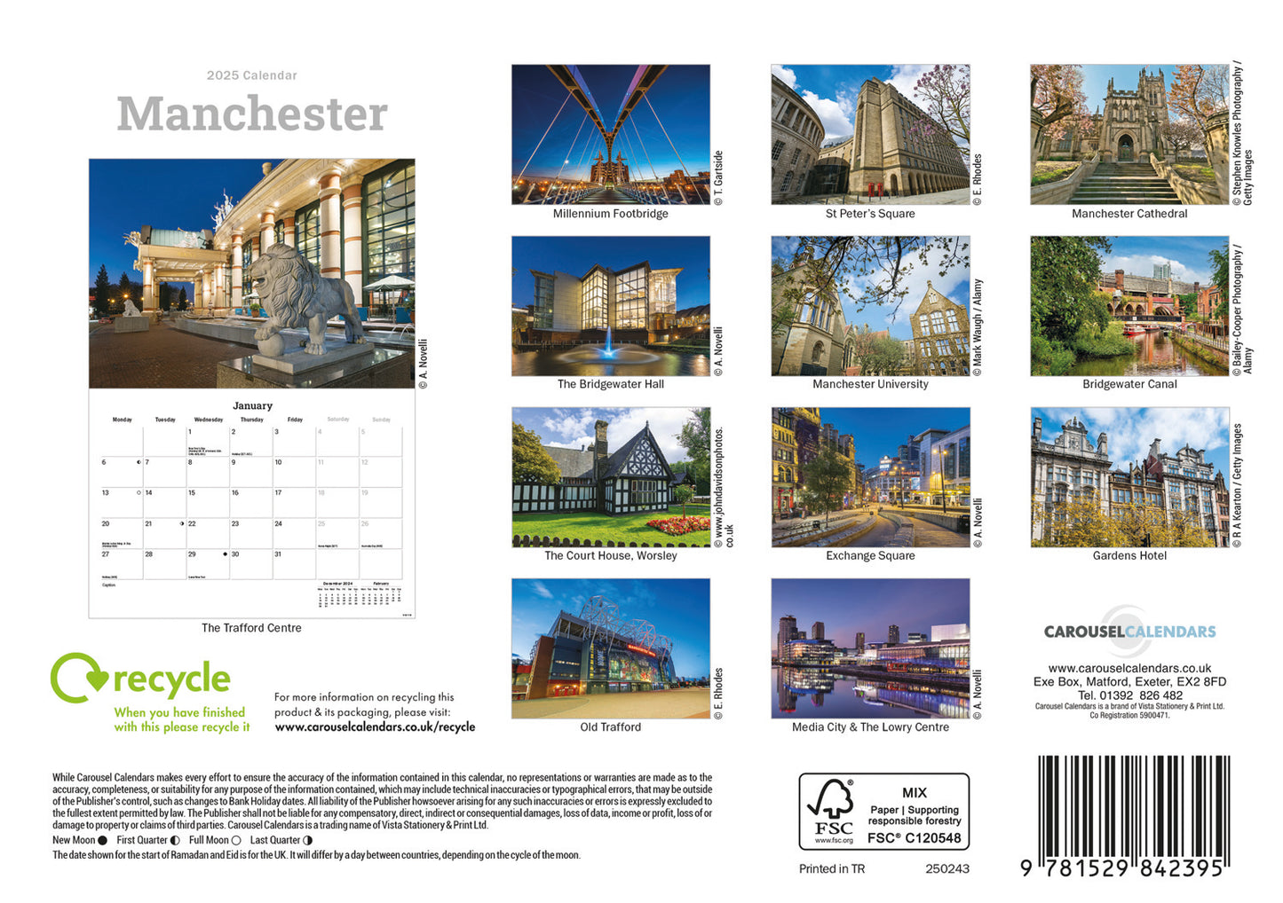 Manchester A5 Calendar 2025