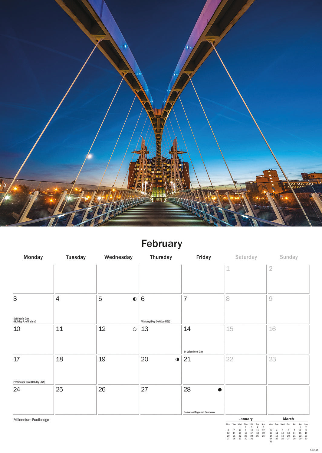 Manchester A5 Calendar 2025