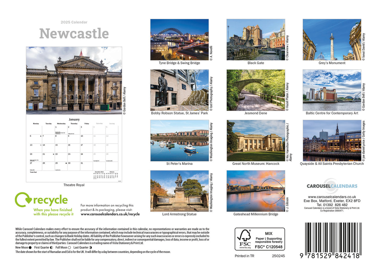 Newcastle A5 Calendar 2025