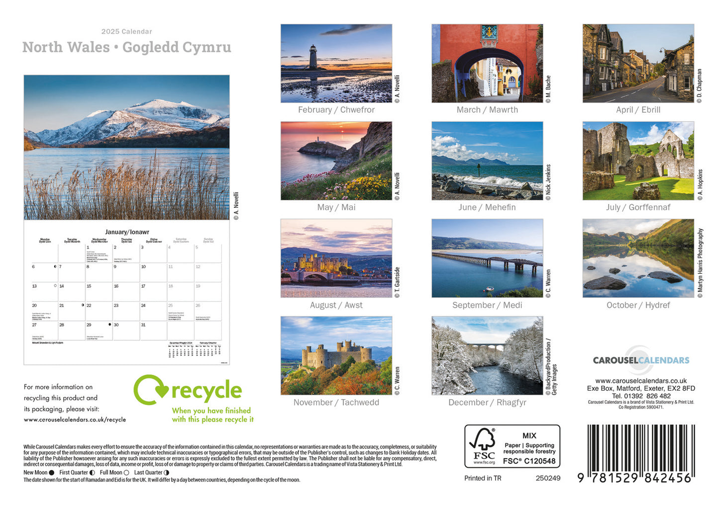 North Wales A5 Calendar 2025