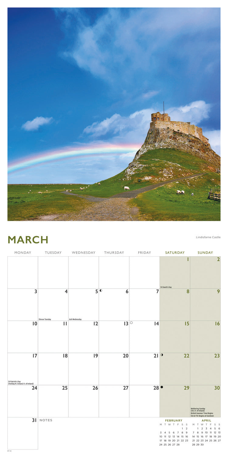 Northumberland Wall Calendar 2025