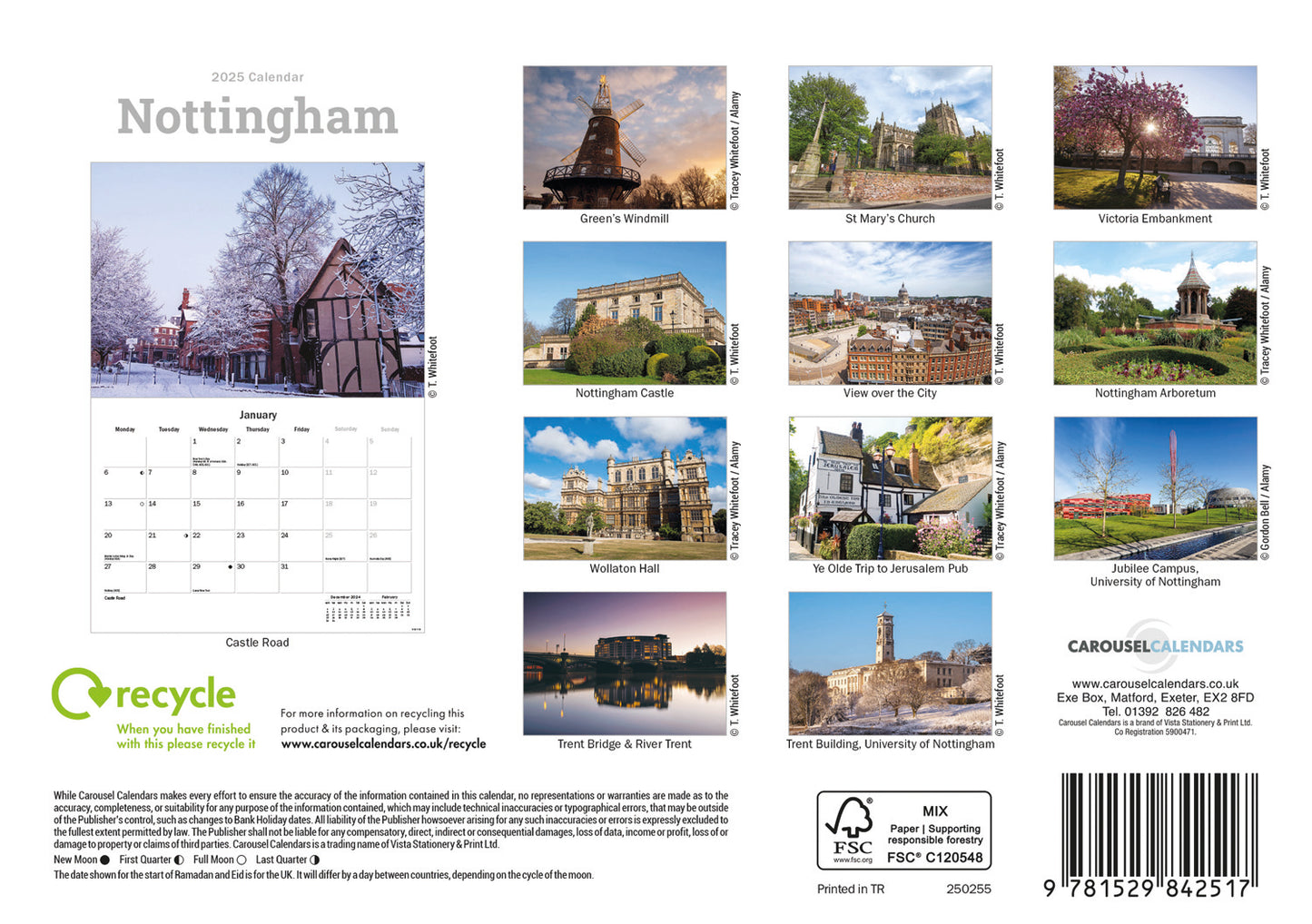 Nottingham A5 Calendar 2025