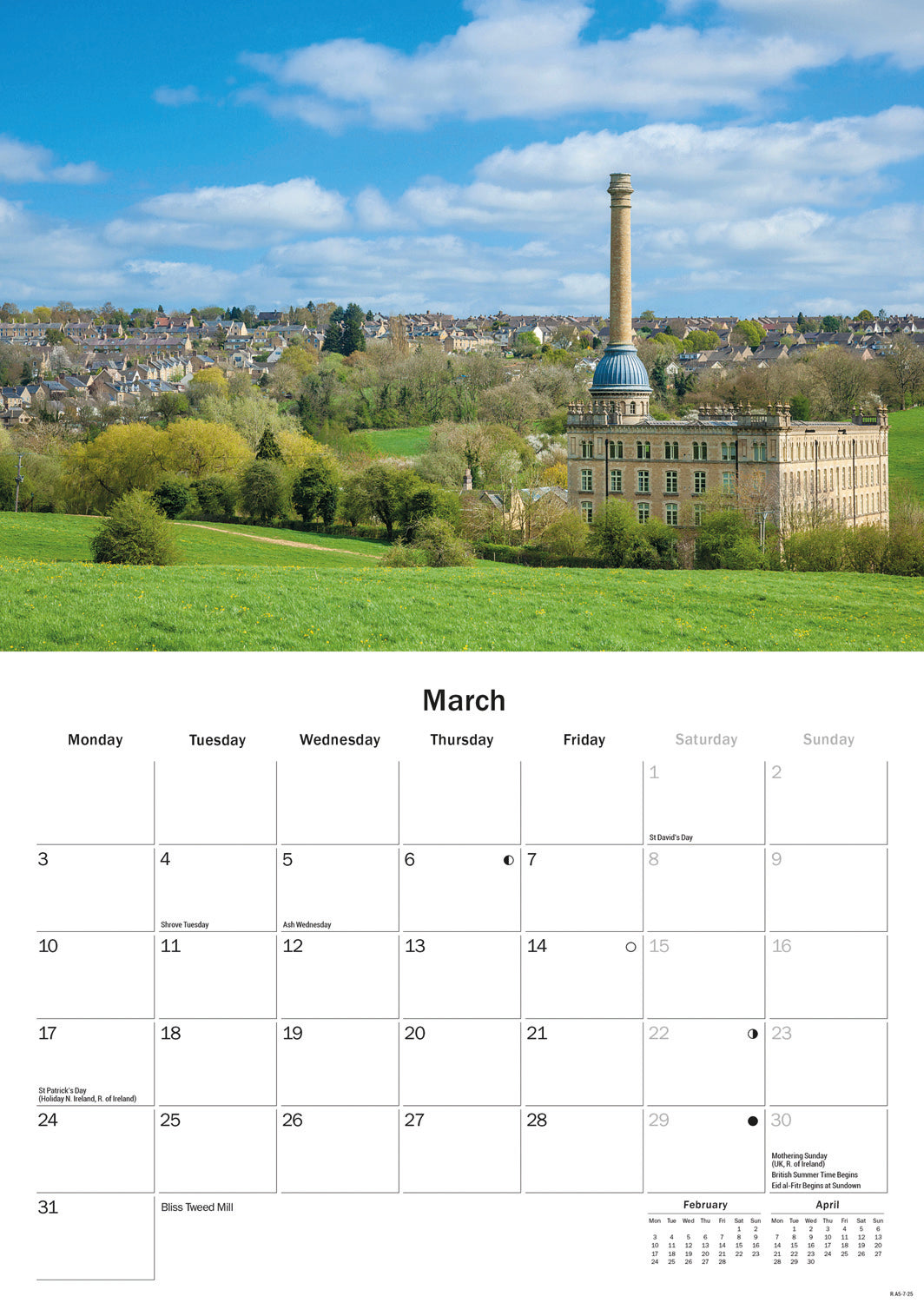 Oxfordshire A5 Calendar 2025