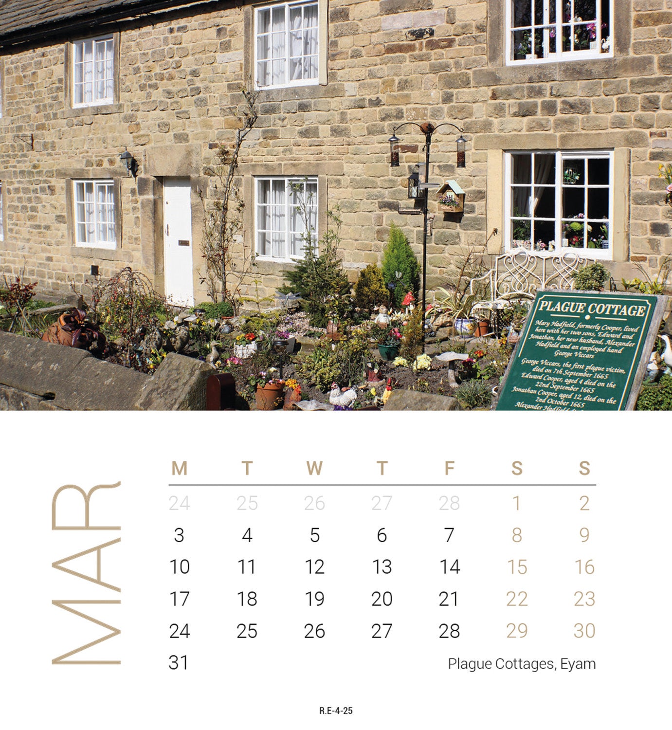 Peak District Mini Desk Easel Calendar 2025