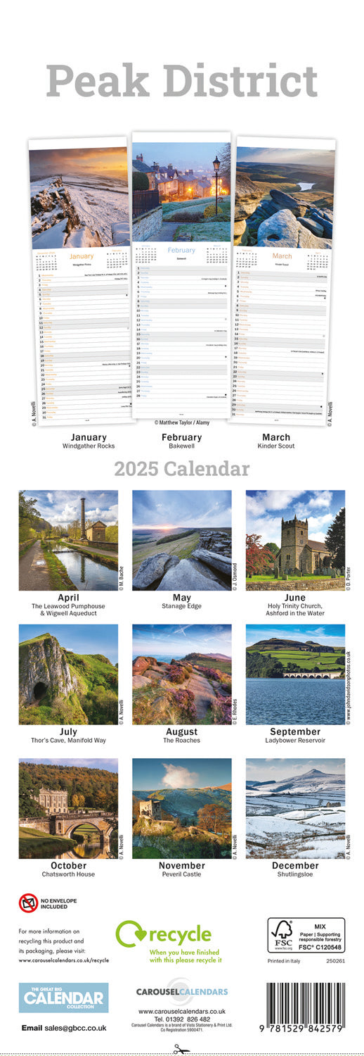 Peak District Slim Calendar 2025