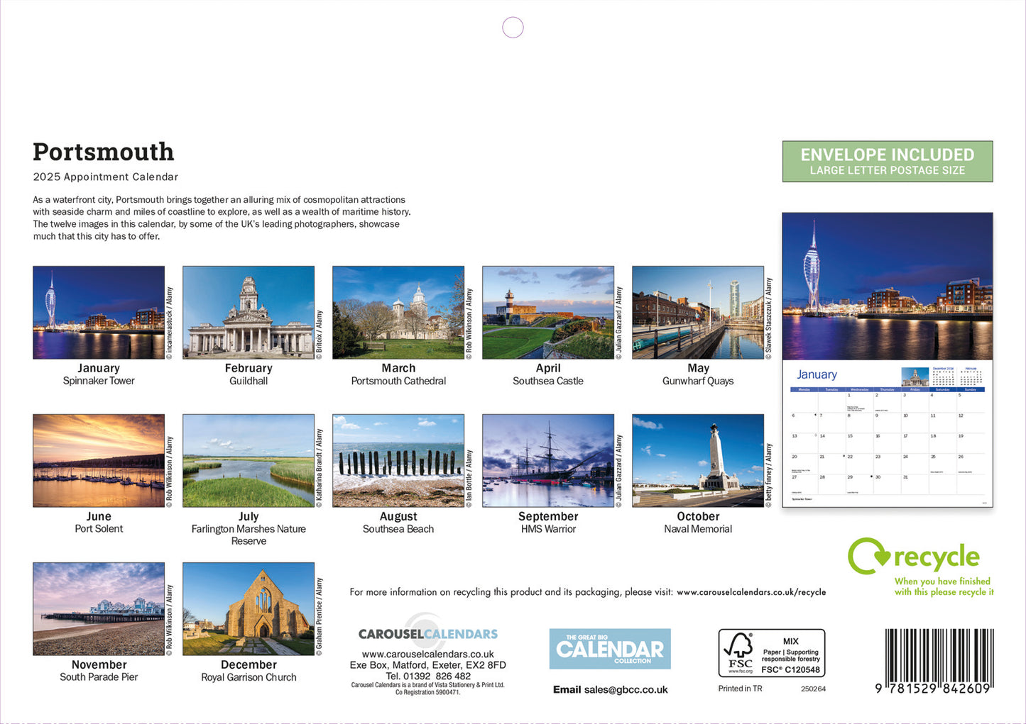 Portsmouth A4 Calendar 2025