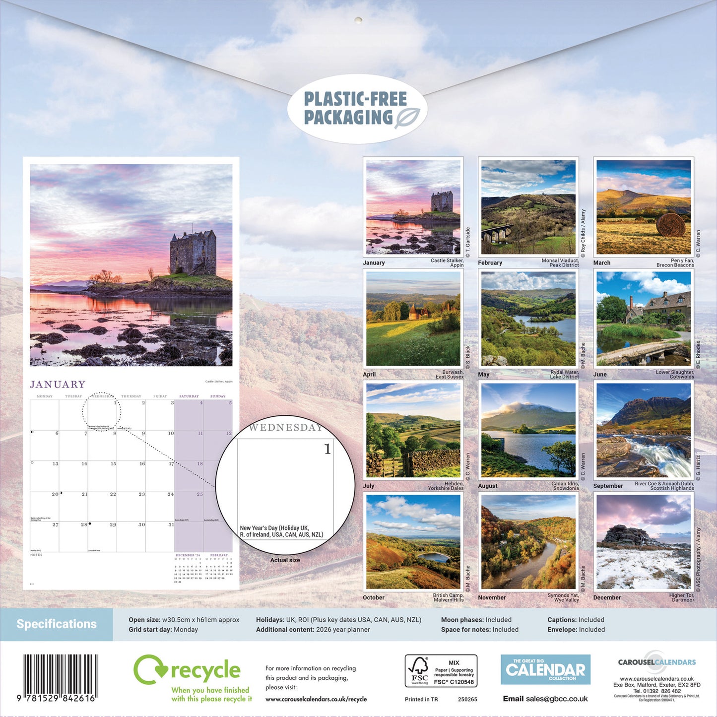 Rural Britain Wall Calendar 2025