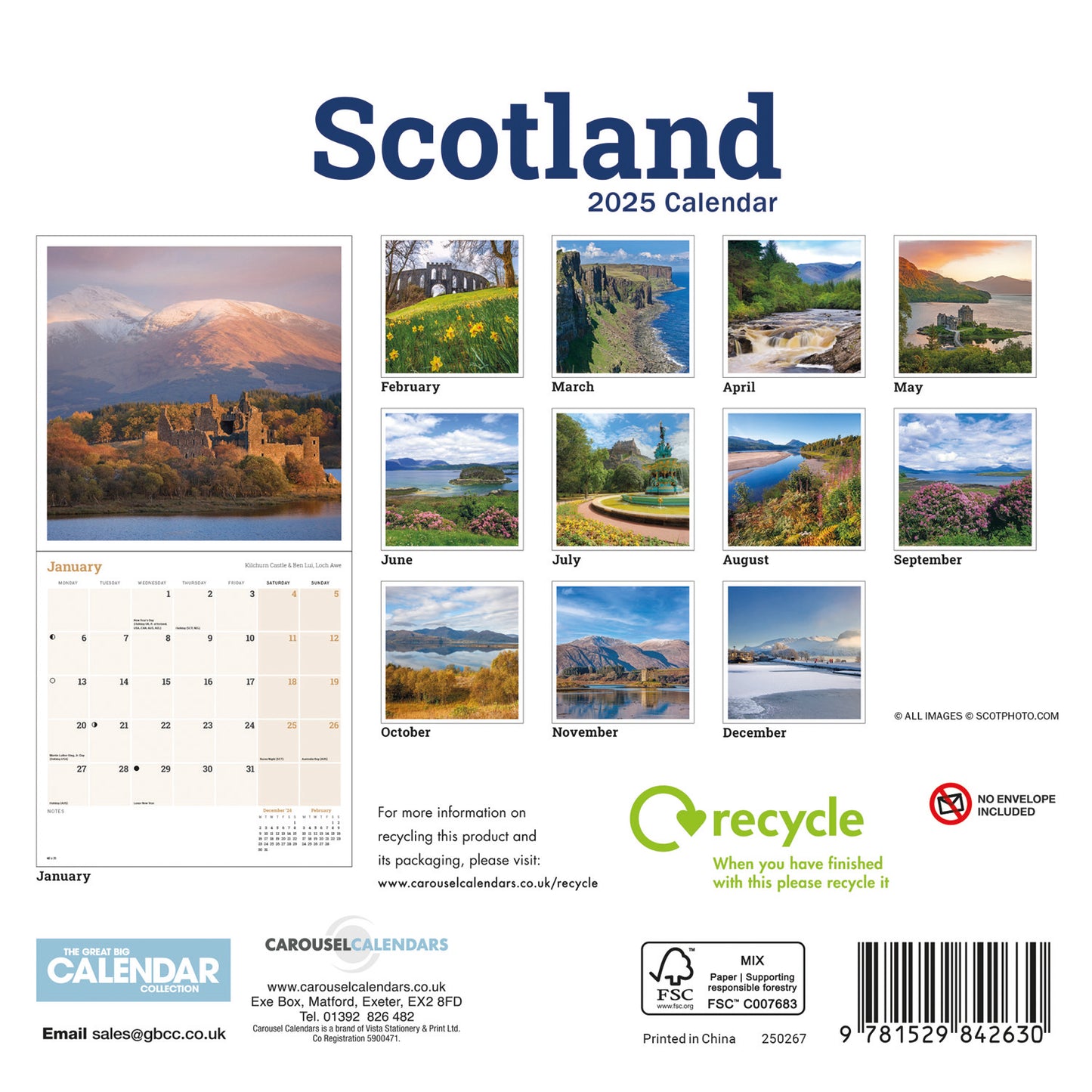 Scotland Mini Calendar 2025