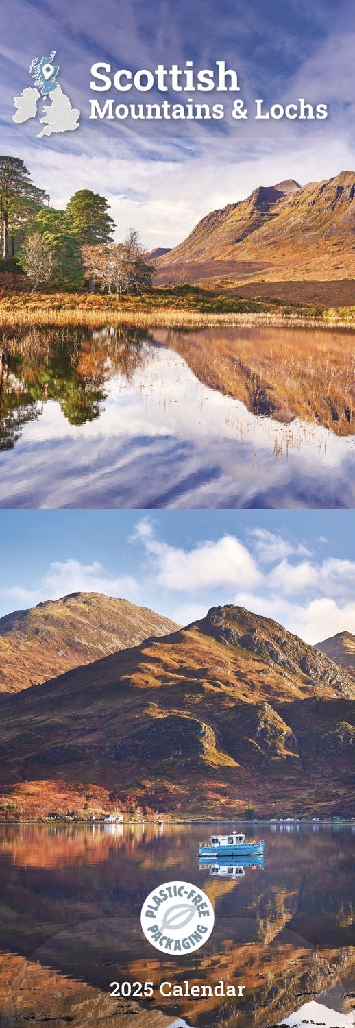 Scottish Mountains & Lochs Slim Calendar 2025