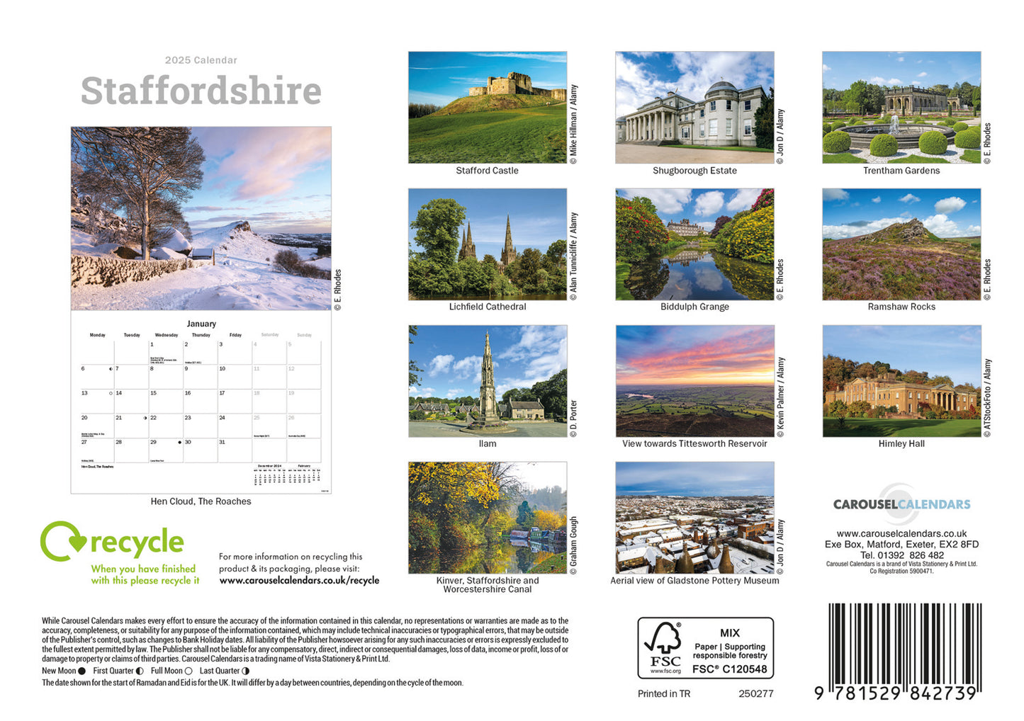 Staffordshire A5 Calendar 2025