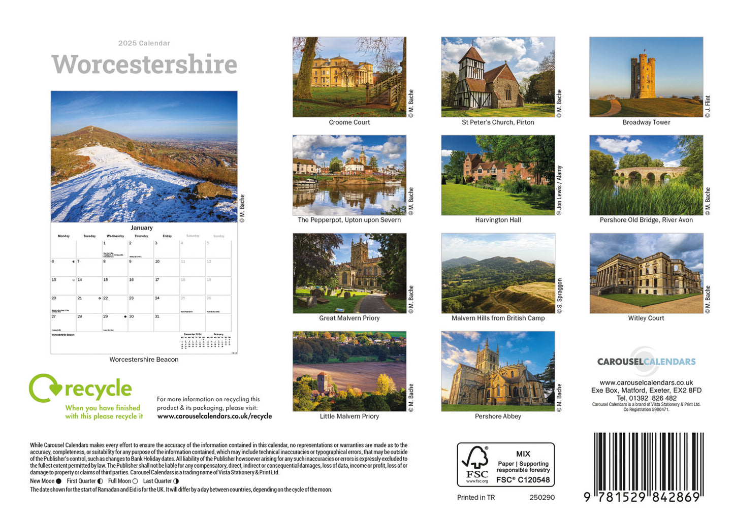 Worcestershire A5 Calendar 2025