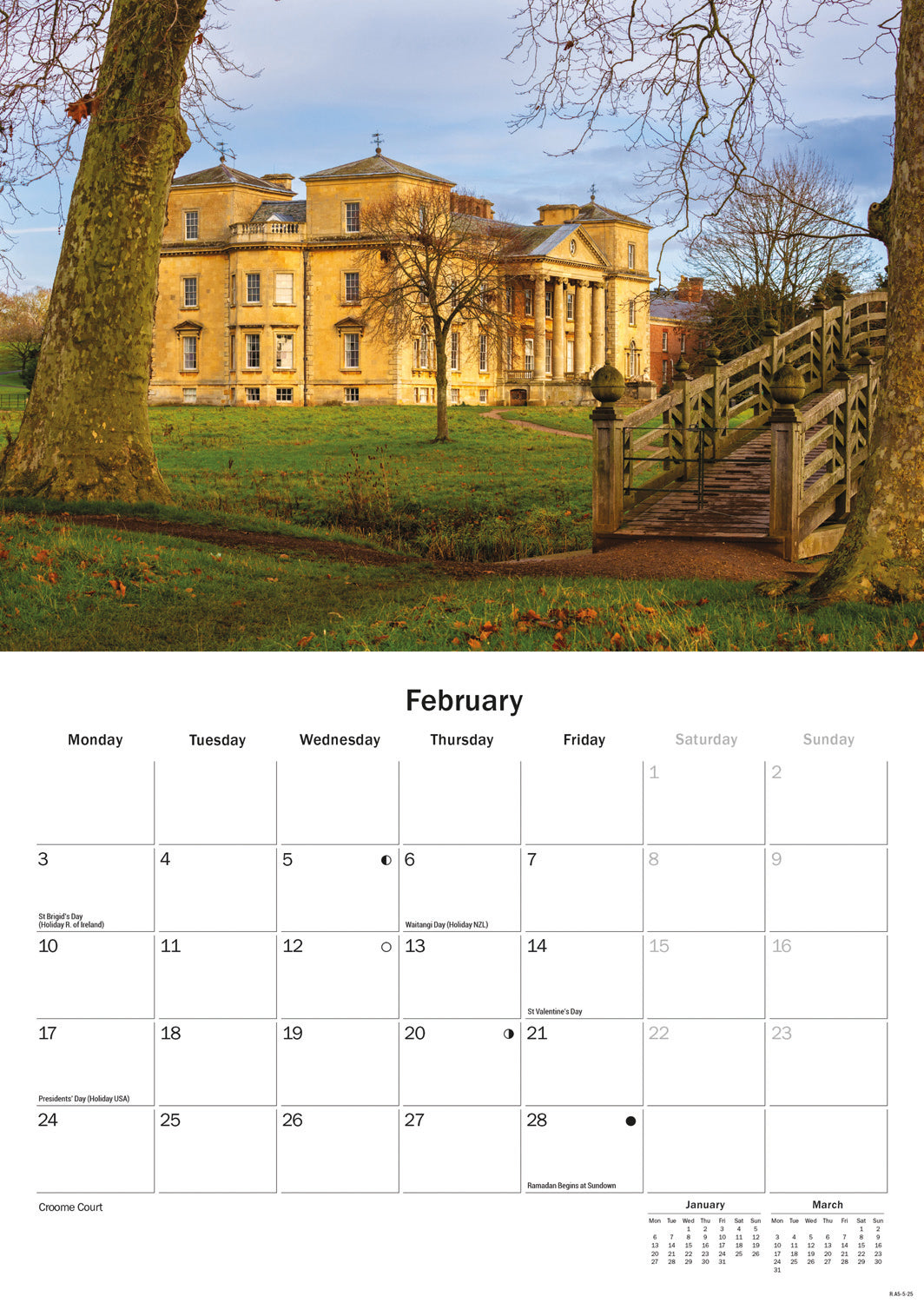 Worcestershire A5 Calendar 2025